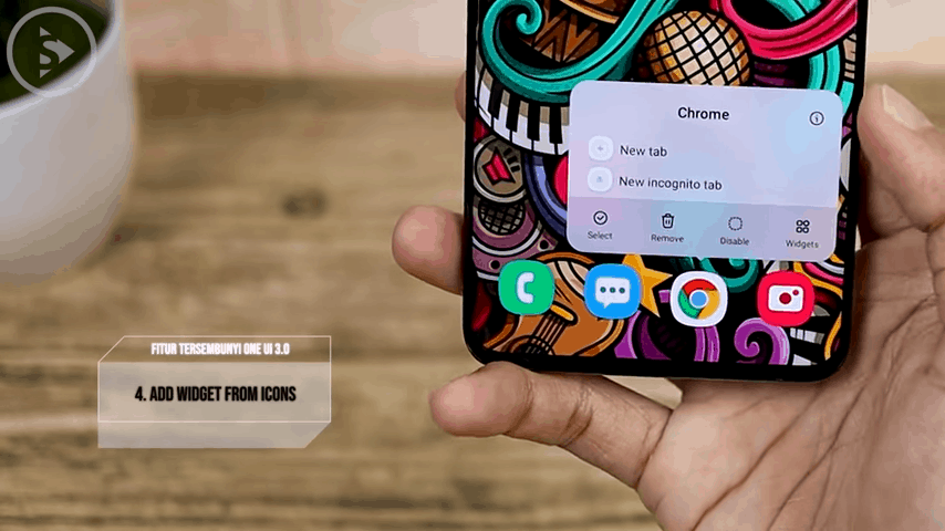 Add Widgets from Home screen Icons